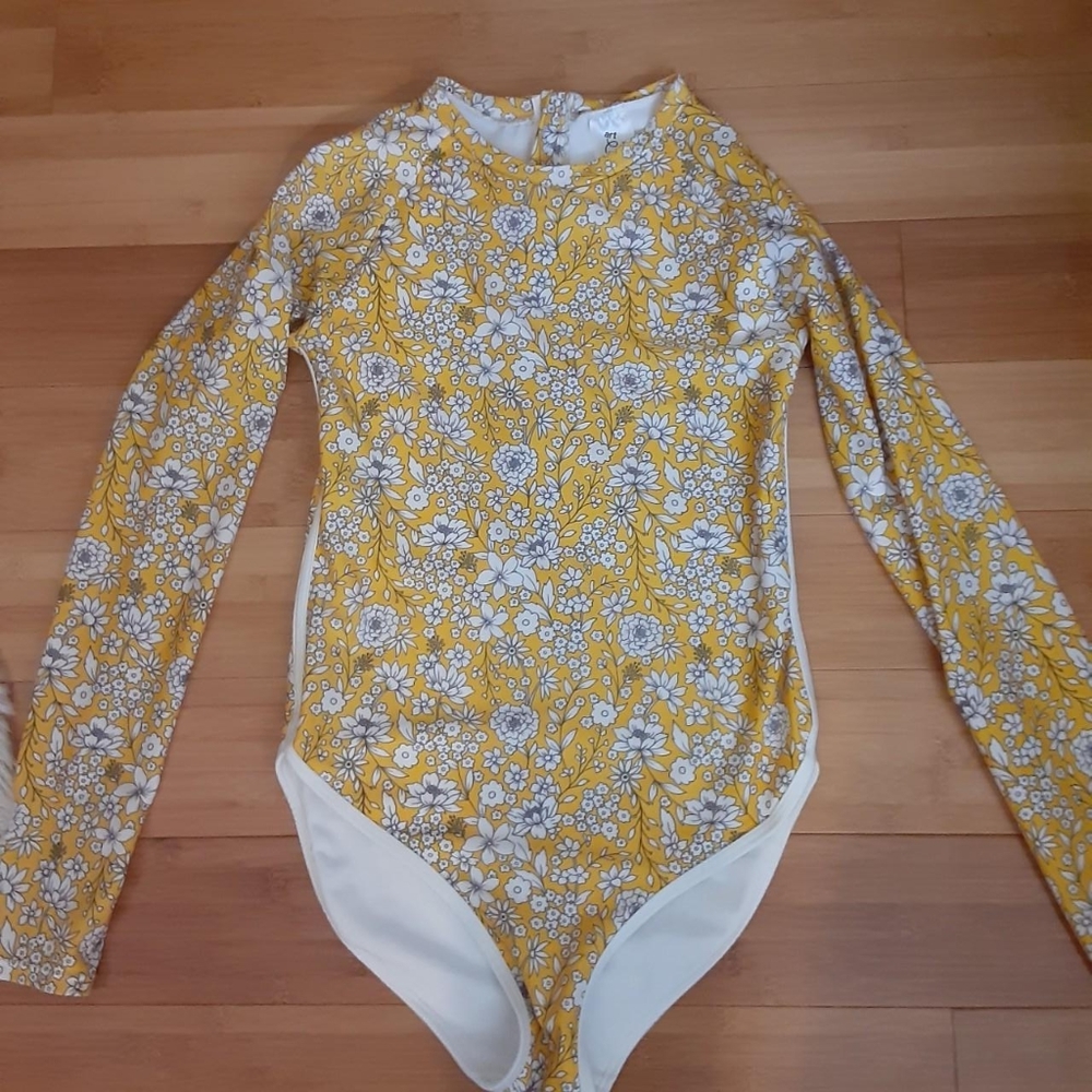 Yellow floral swimsuit